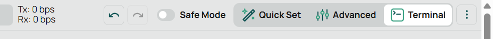 Terminal button in the WebFig top bar